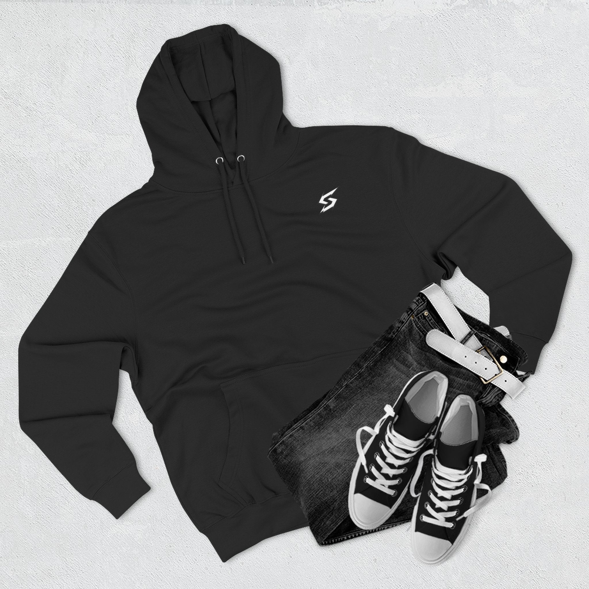 Eye Graphic Hoodie — Dripping Sketch Eye Back Print Fleece Hoodie