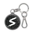 Globe S Logo Keyring Tag — Black Brushed Metal Keychain